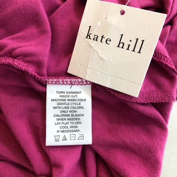 Kate Hill Top Sz 3X Rayon Pink NWT Drape Neck Blouse Long Sleeve - Picture 11 of 11